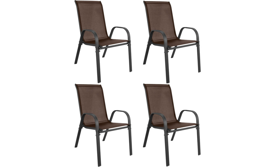 ISLAND + SOFIA kerti bútor szett: Kerek asztal 60 cm і 4 szék, barna (10070025)