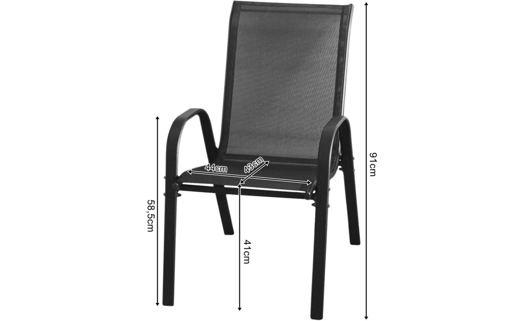 ISLAND + SOFIA kerti bútor szett: Kerek asztal 90 cm і 4 szék, fekete (10070012)