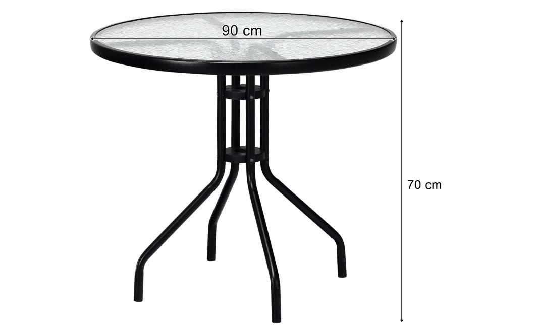 ISLAND + SOFIA kerti bútor szett: Kerek asztal 90 cm і 4 szék, barna (10070010)