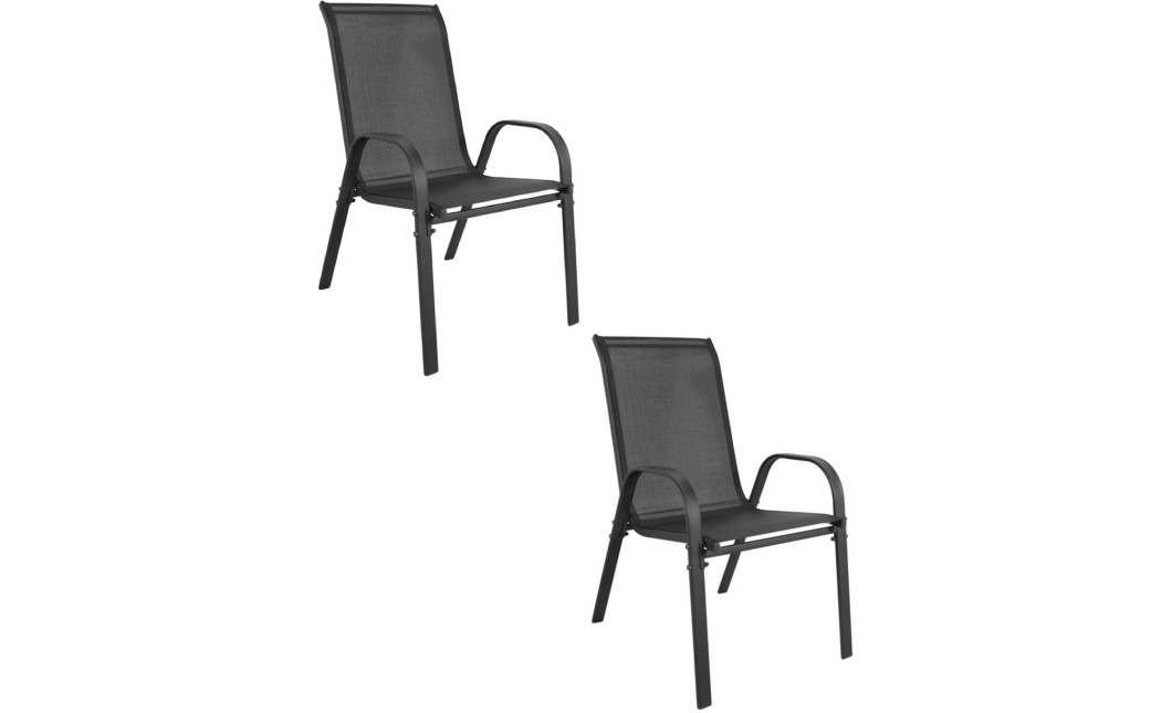 ISLAND + SOFIA kerti bútor szett: Négyzet alakú asztal 60 cm і 2 szék, sötét-szürke (10070020)