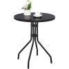 ISLAND KERTI ÜVEGASZTAL TERASZRA kerek  60 cm – fekete asztallap (10041421)