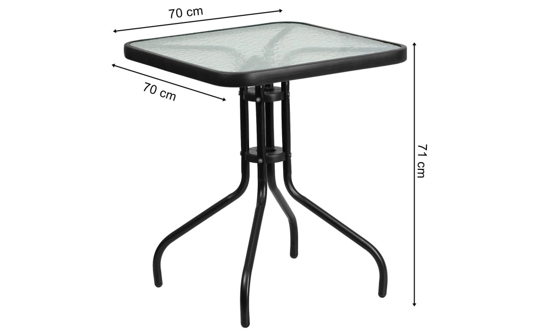 ISLAND KERTI ÜVEGASZTAL TERASZRA négyzet 70 cm (10039991)